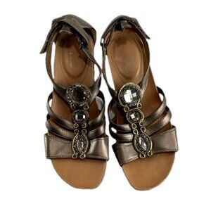 Naturalizer Sonya Taupe Vegan Strappy Jewel Sandals